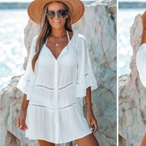 CUPSHE White Beach Cover-Up Dress